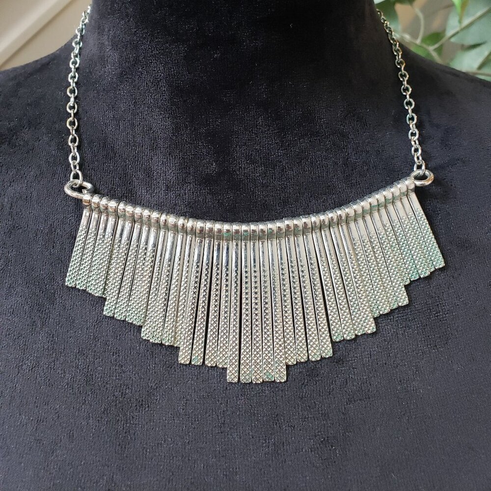 J Lo Womens Fashion Silver Link Chain Fringe Necklace Jewelry with Lobster Clasp